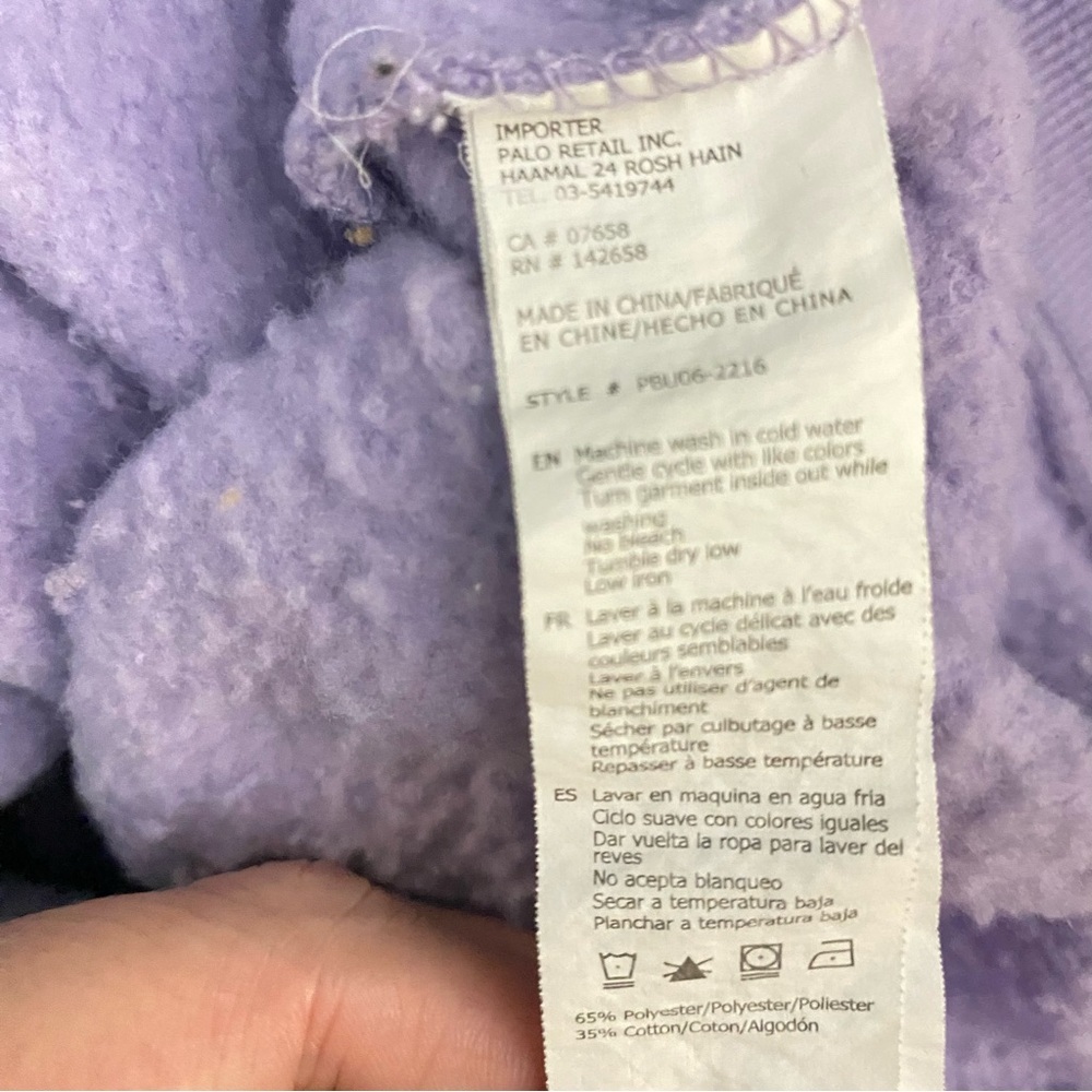 Playboy Bunny Vintage Zip-Up Hoodie Light Purple Bedazzled Outline Back Logo S M - Picture 8 of 11